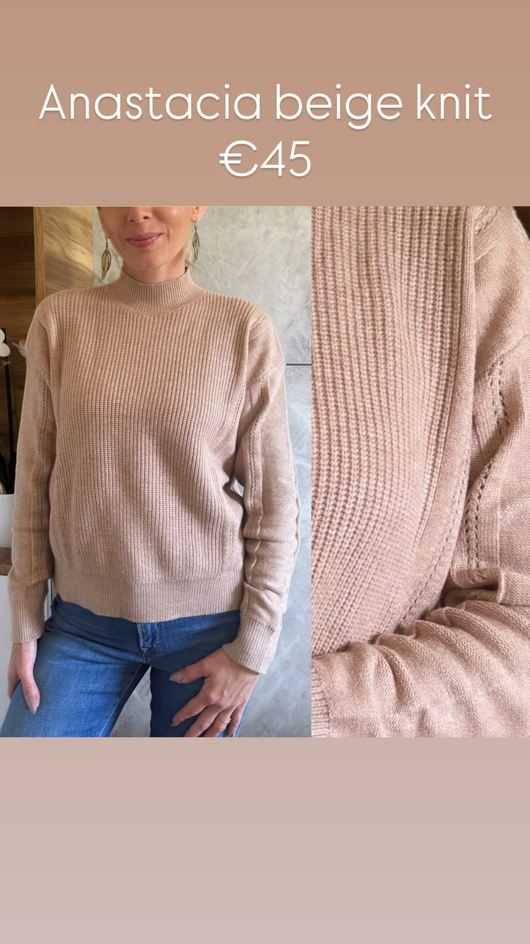 Anastacia beige knit