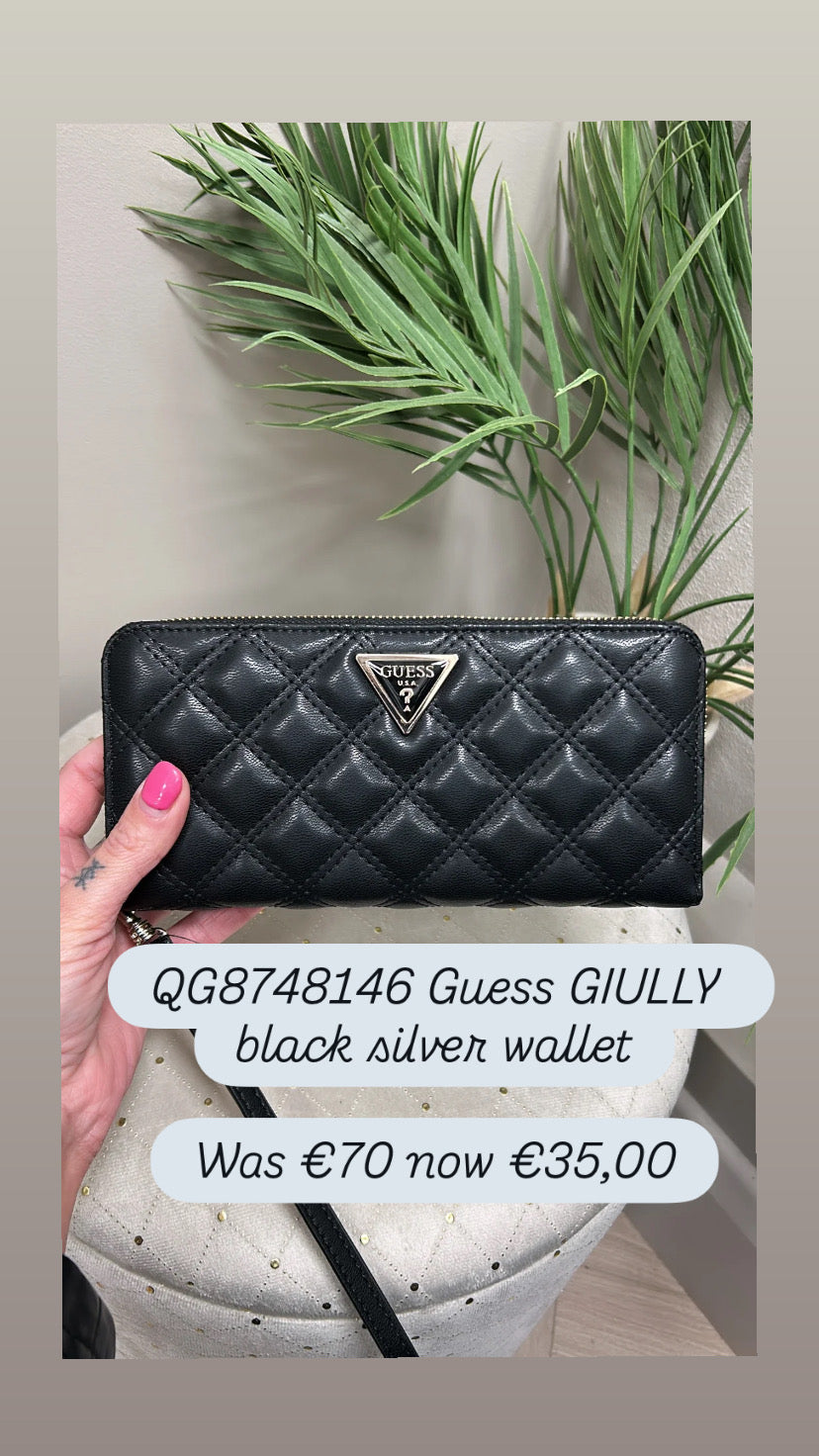 QG8748146 Guess GIULLY black silver wallet