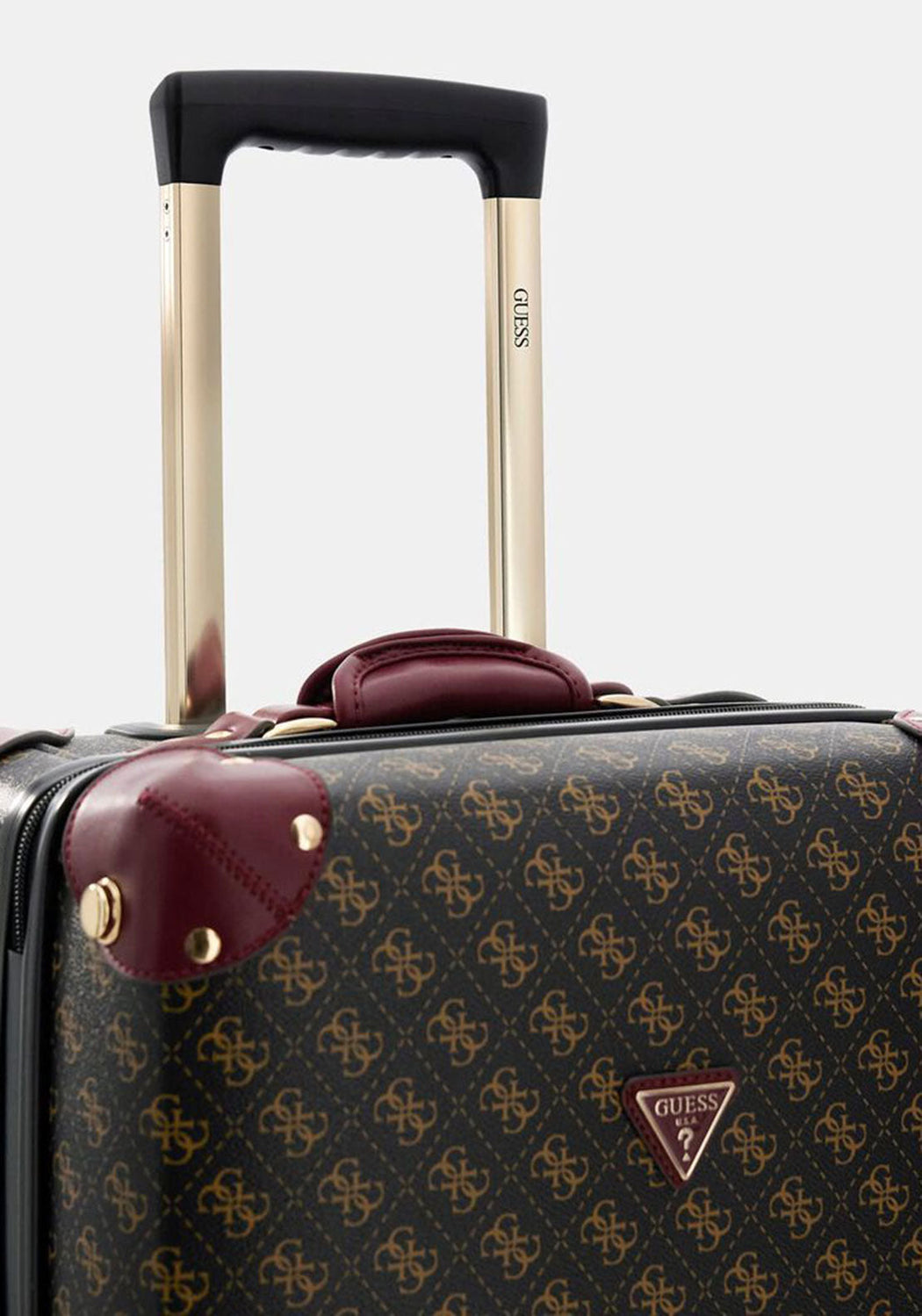 Guess brown logo Latona travel suitcase