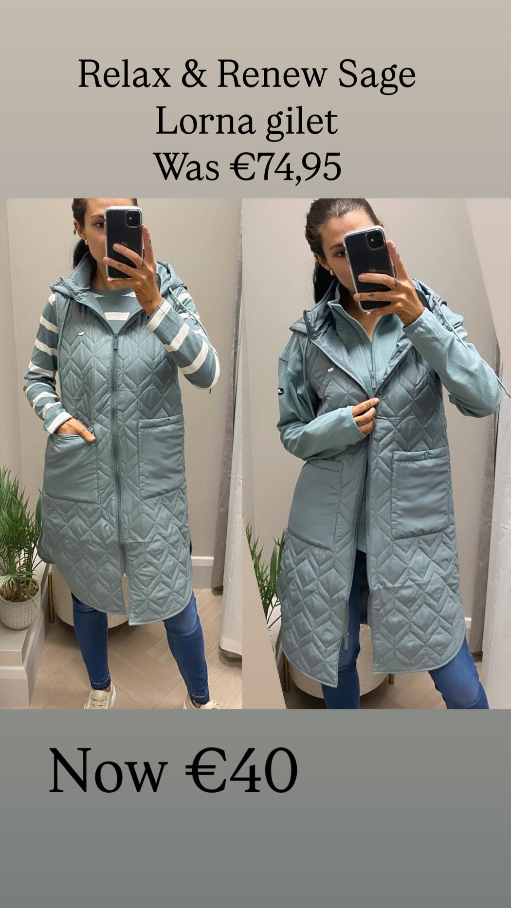 Relax & Renew Sage Lorna gilet