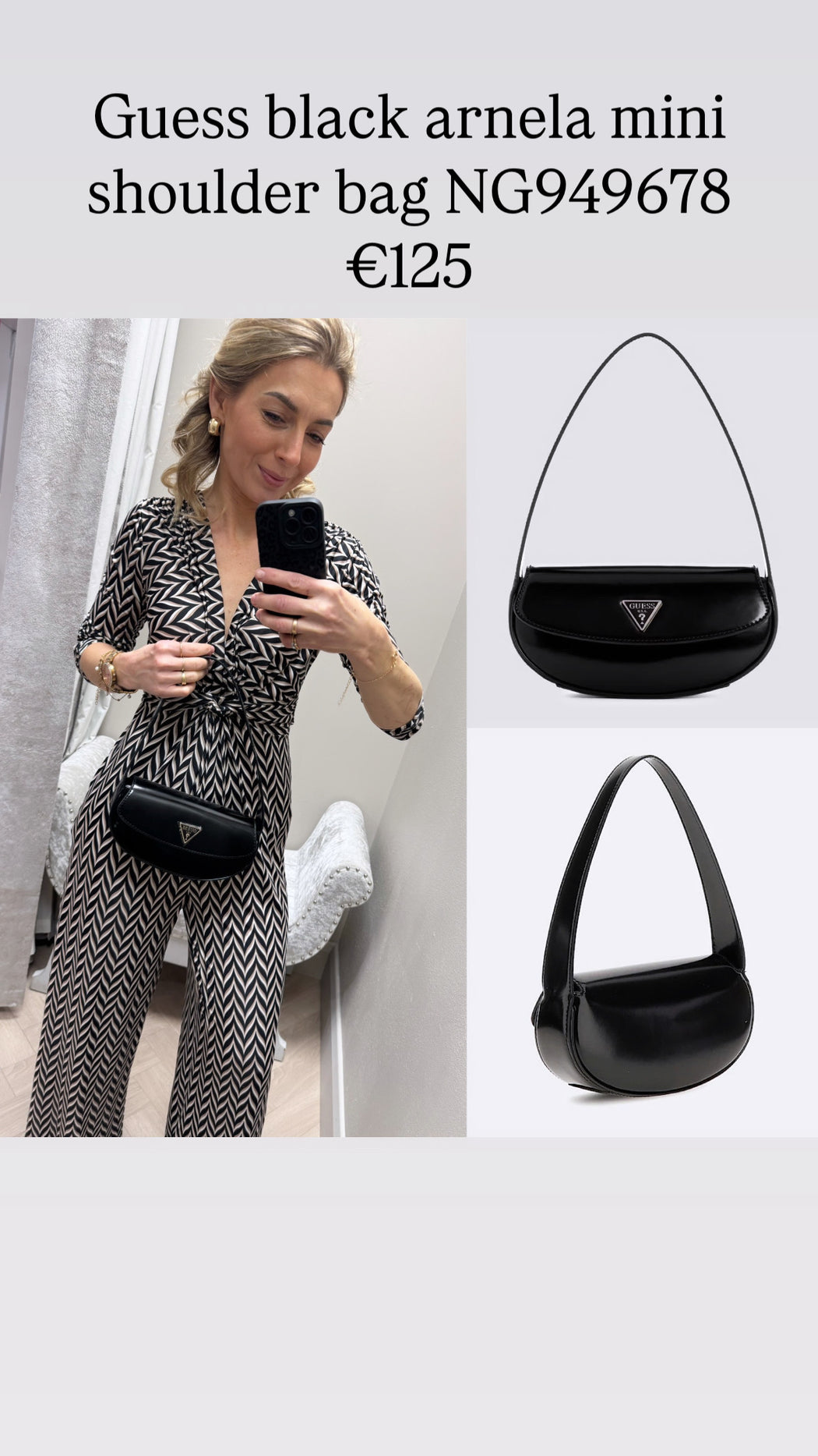 Guess black arnela mini shoulder bag NG949678