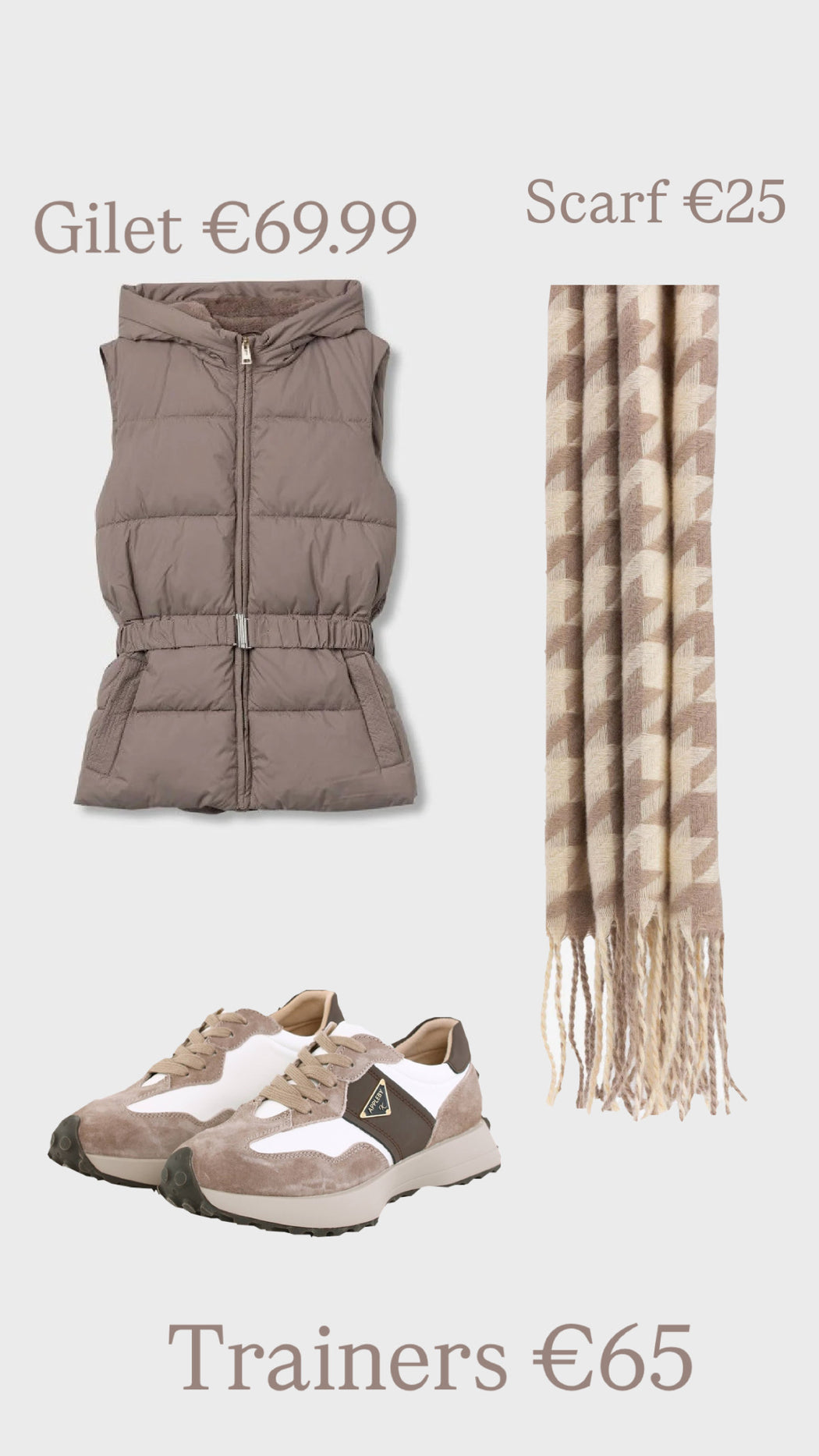 Wendy beige print scarf