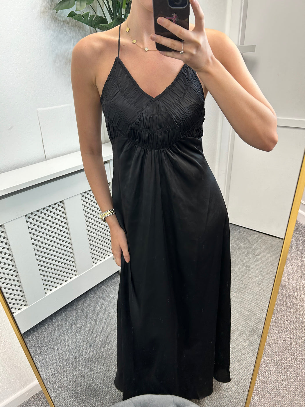 Smocky black maxi