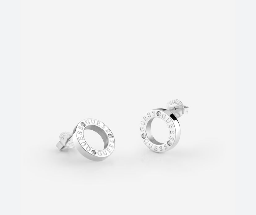 Jube03173 guess silver circle lights earrings