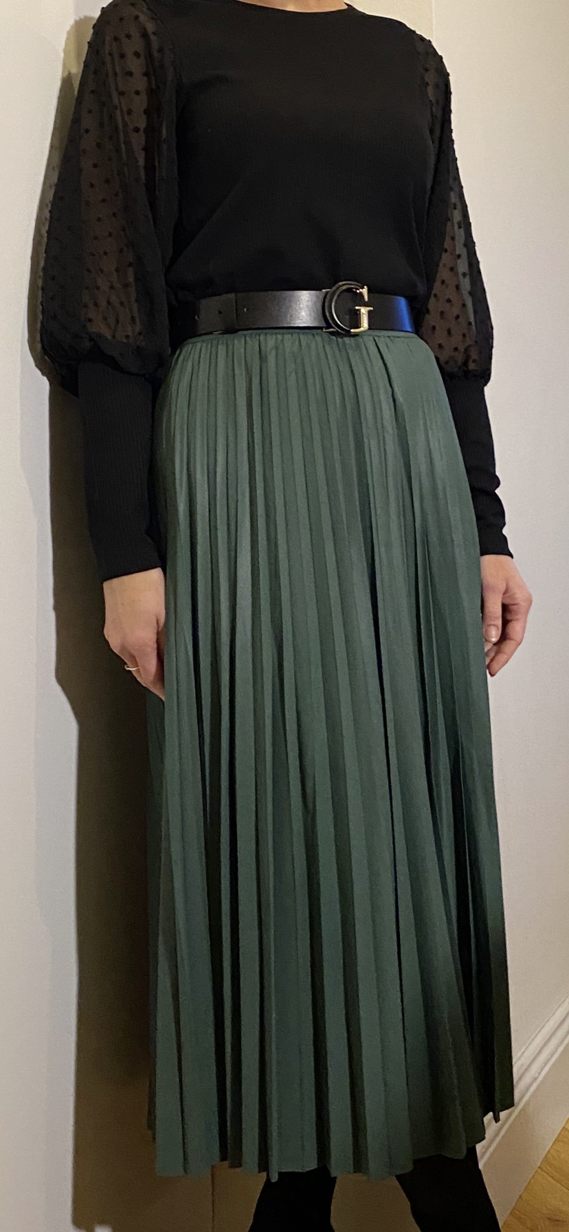 Kyoto pu green leather skirt