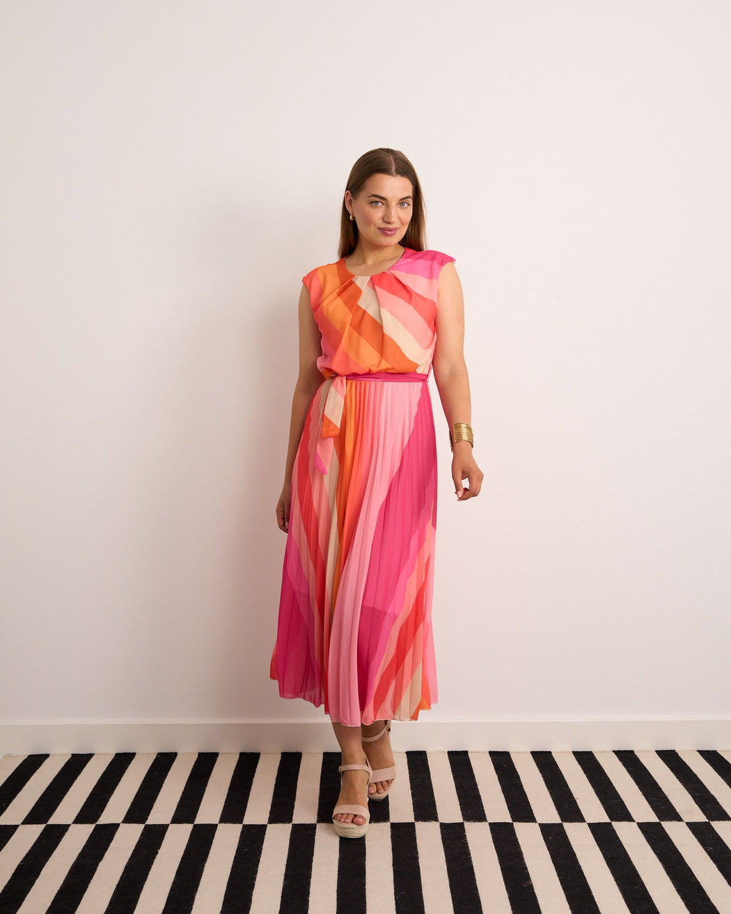 Rainbow pink midi