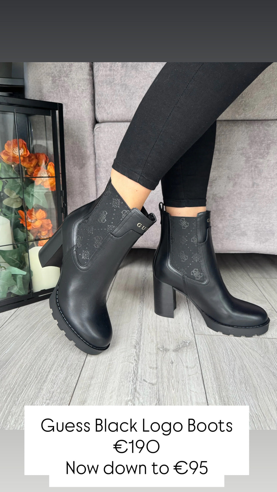 Guess Black Logo Boots FLFNLLELE10