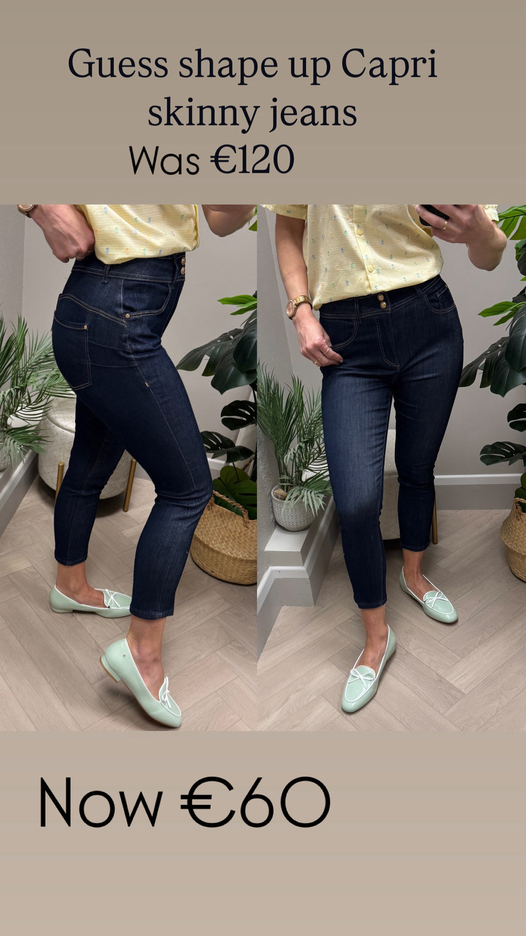 Guess shape up Capri skinny jeans W5GA80D5B43