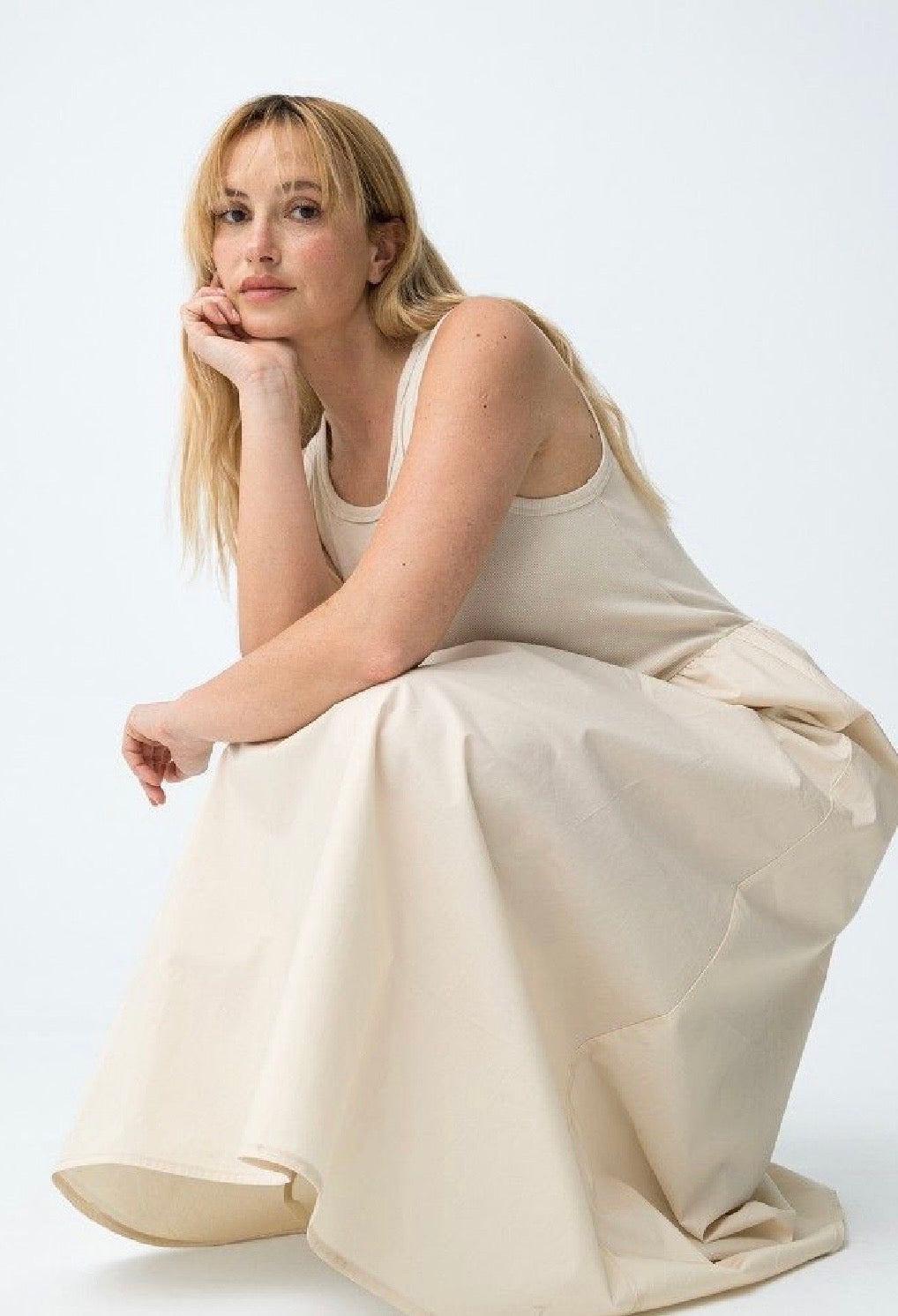 Figi cream midi dress