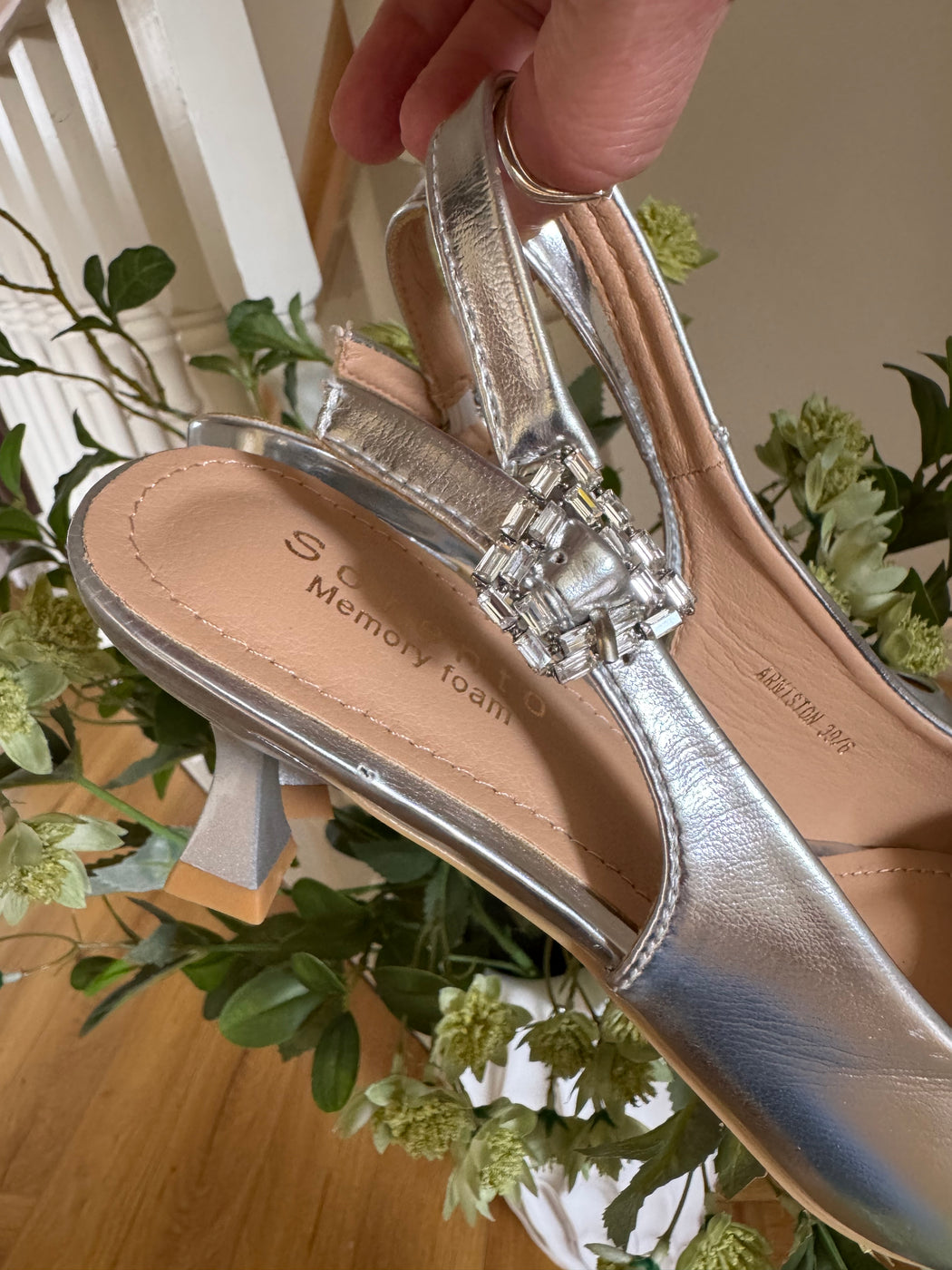 Arniston Silver slingback heels