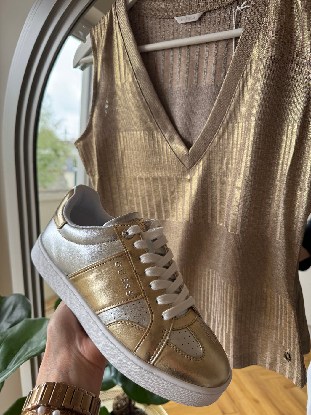 Guess gold sneakers fljr12lel12