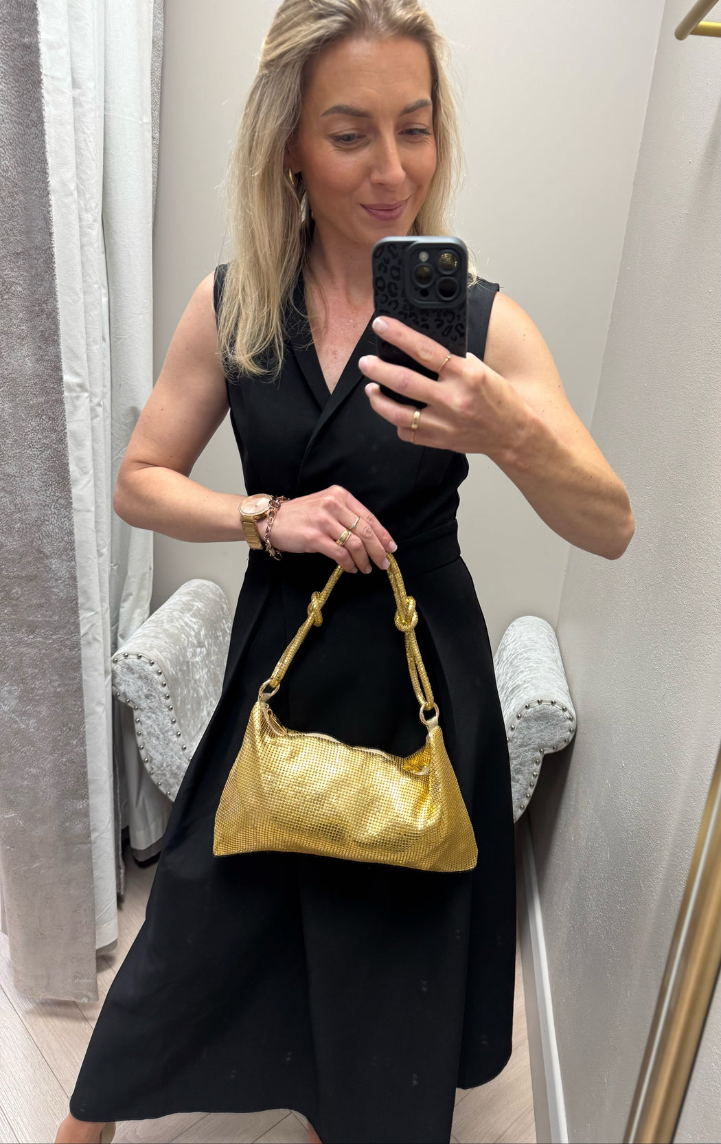 Glamour metallic -gold bag