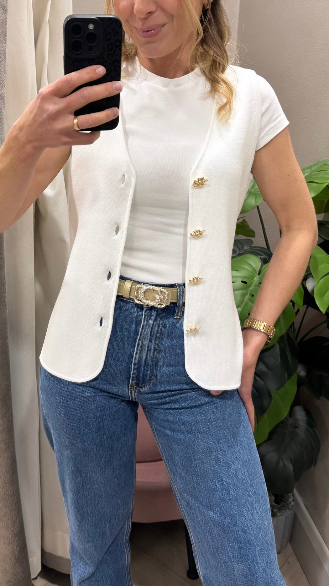 Fleur button waistcoat
