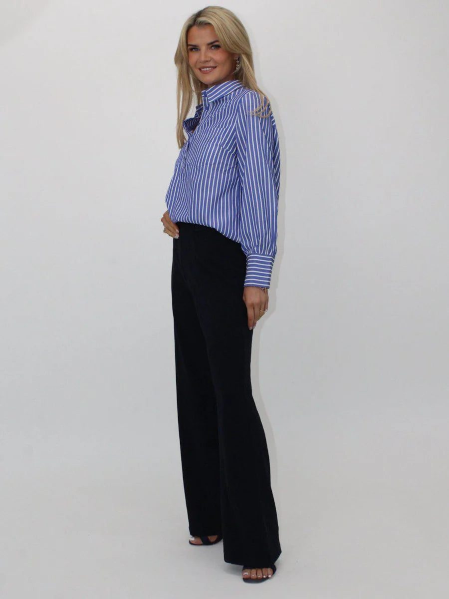 Lulu blu navy elasticated high waist trousers