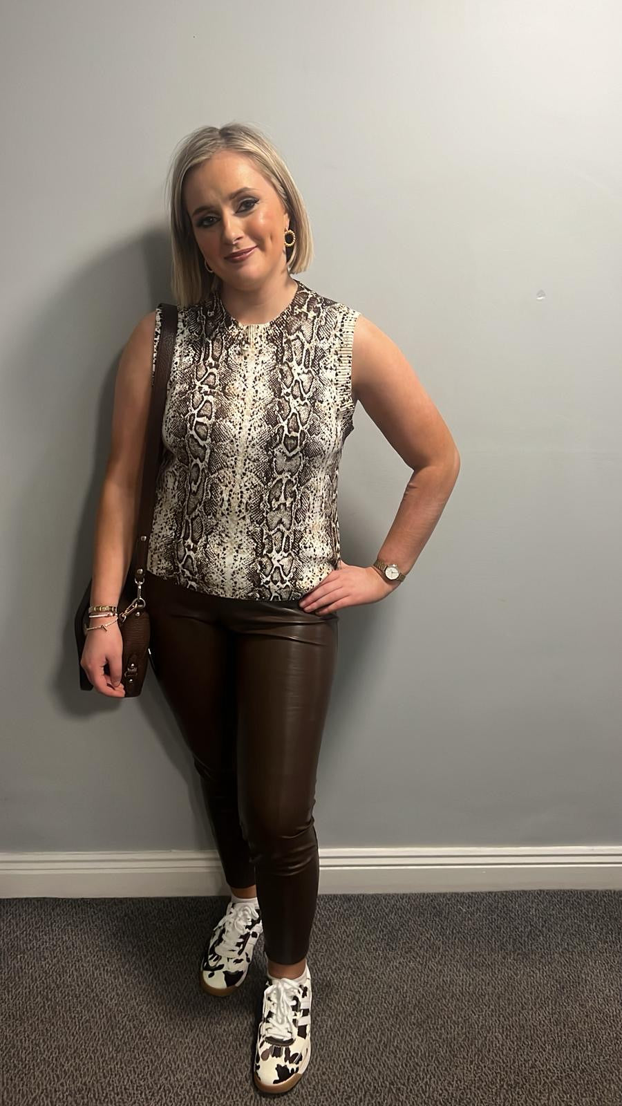 Guess brown Priscilla leggings wgikog1ea9000