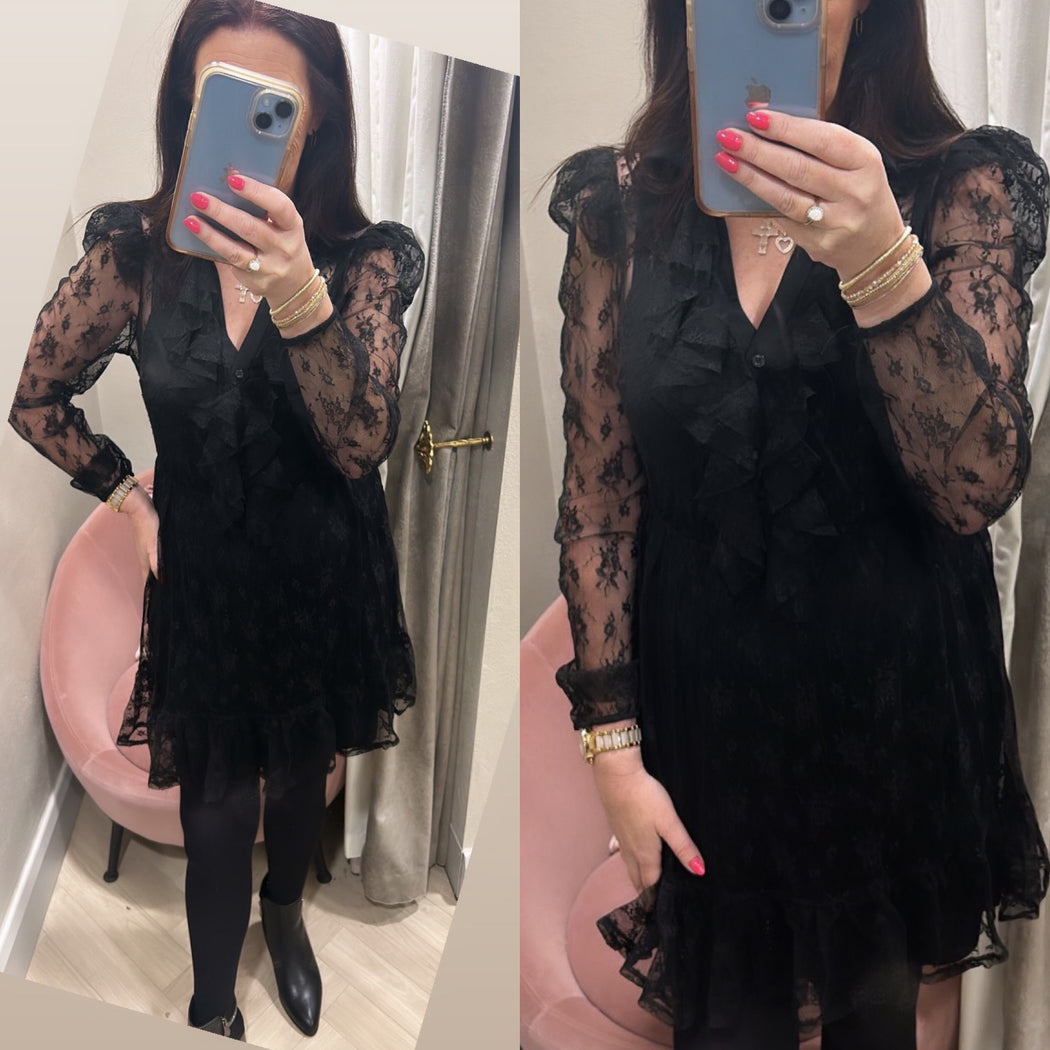 Vicky black lace dress