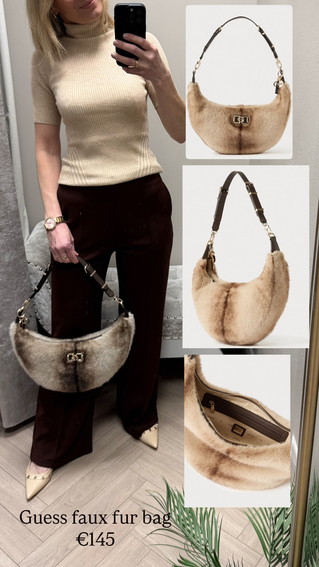 Mavis faux fur hobo bag fg967402