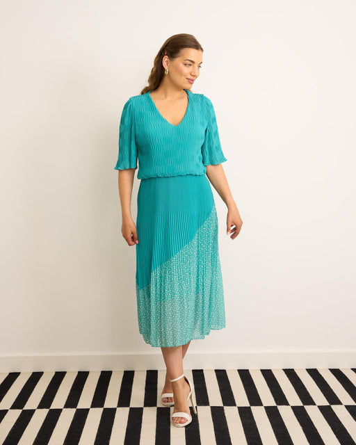 Santorini turquoise polka dot midi dress