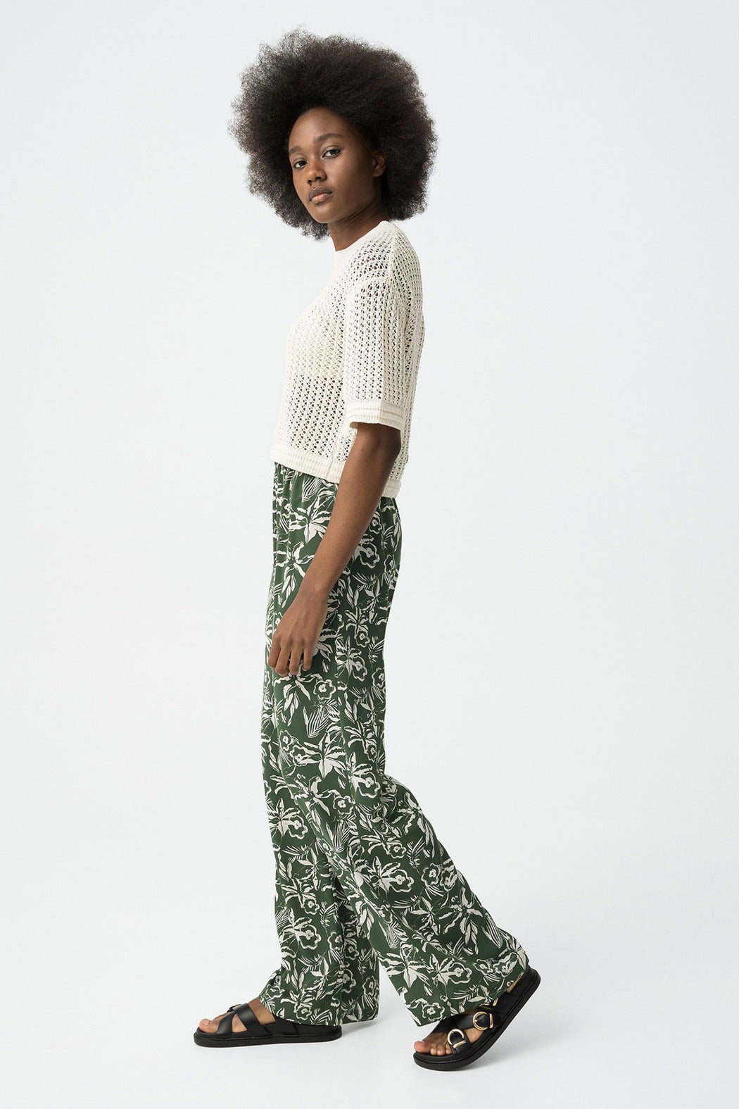 Nolita green print trousers