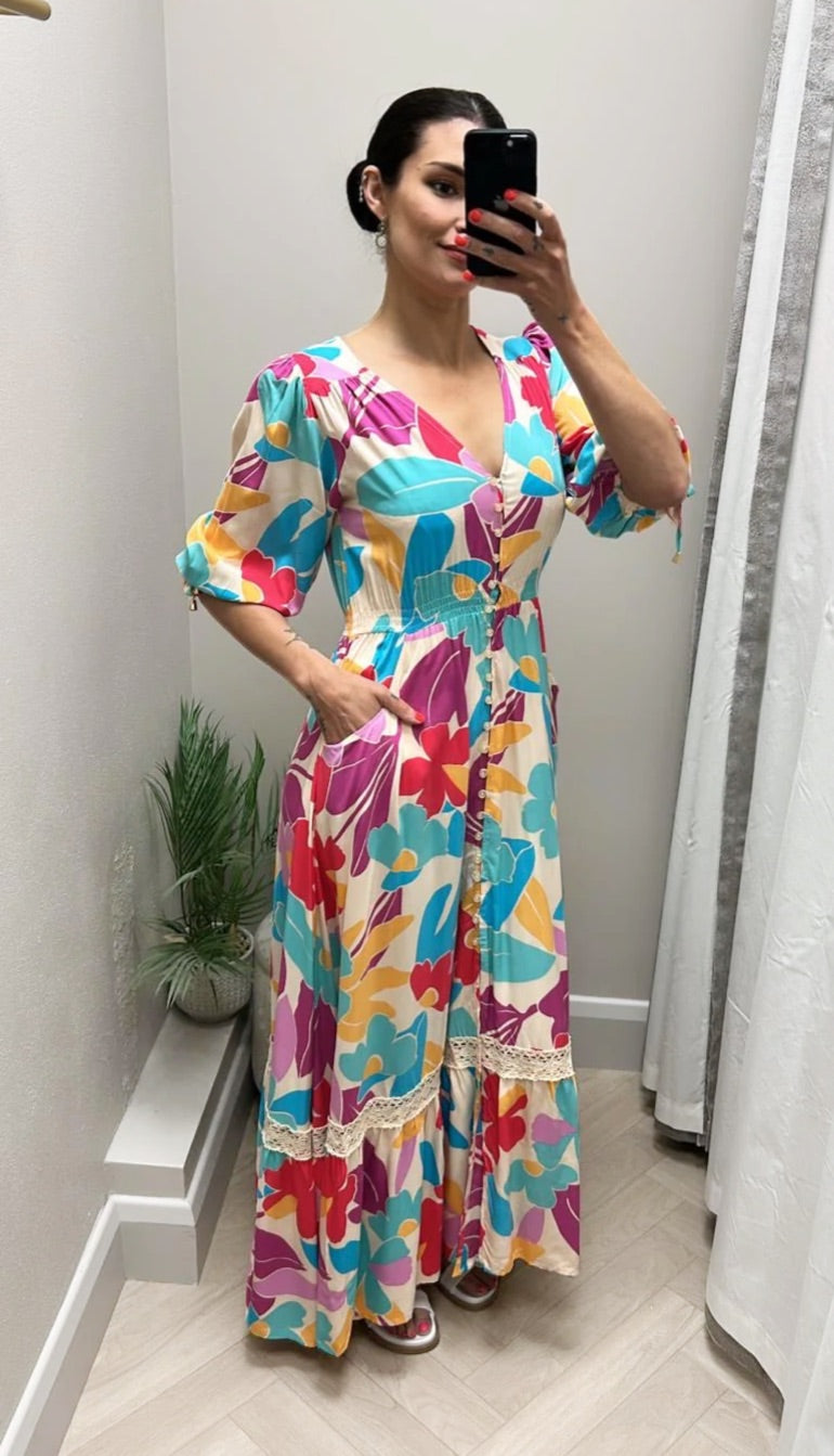 Ohana print Molly maxi