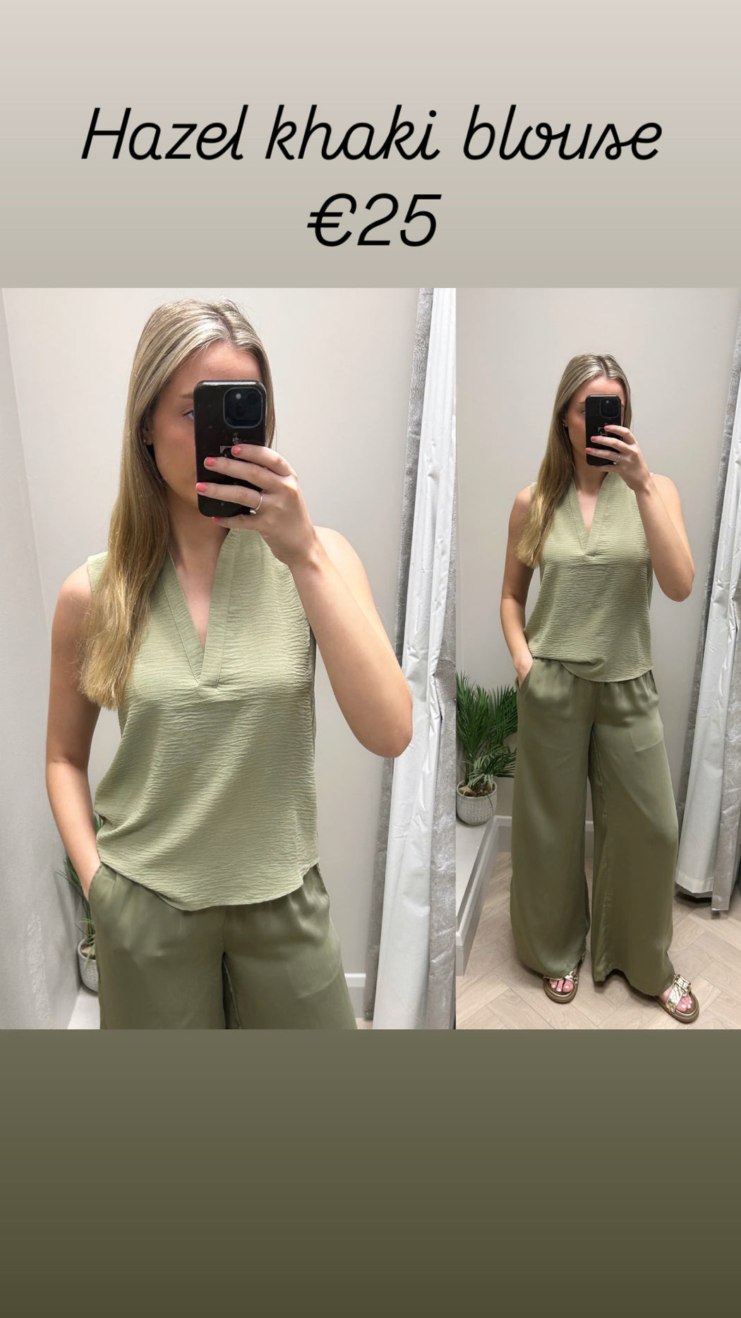 Hazel khaki blouse