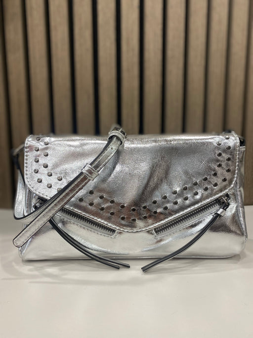 Joplin silver flap over shoulder bag