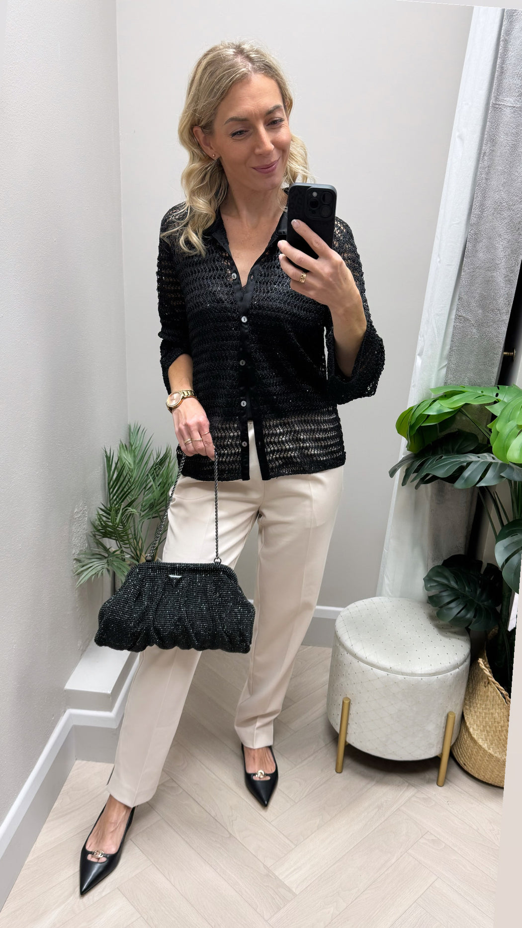Guess black zalina clutch bag