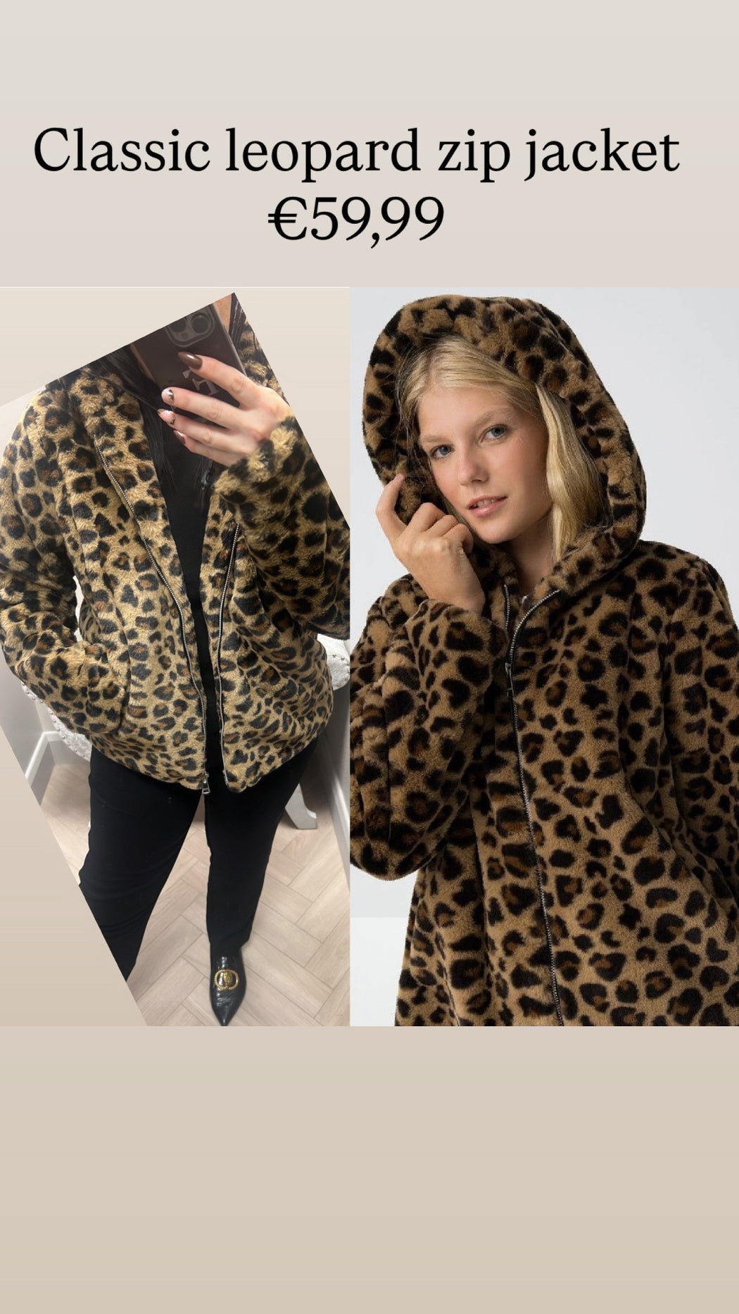 Classic leopard zip jacket