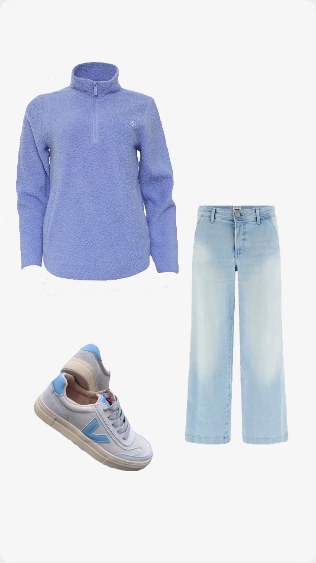 Guess Zoya wide leg crop denims