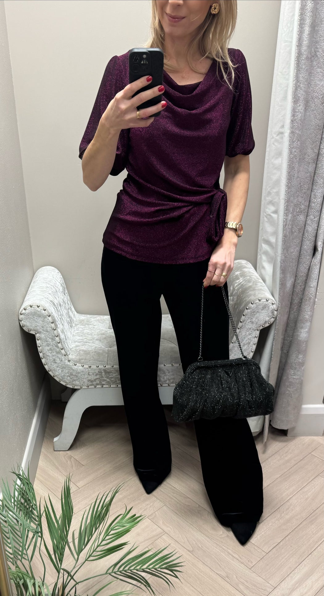 Suri magenta wrap top