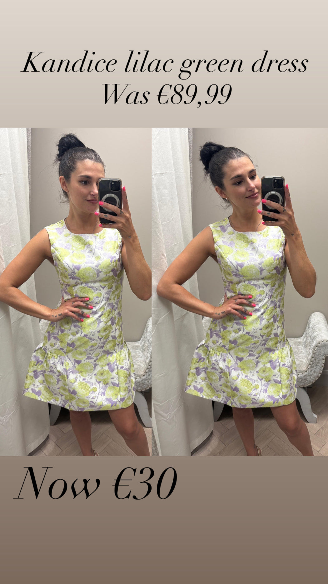 Kandice lilac green dress