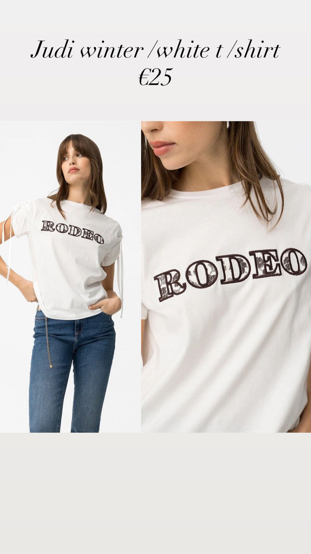 Judi winter /white t /shirt