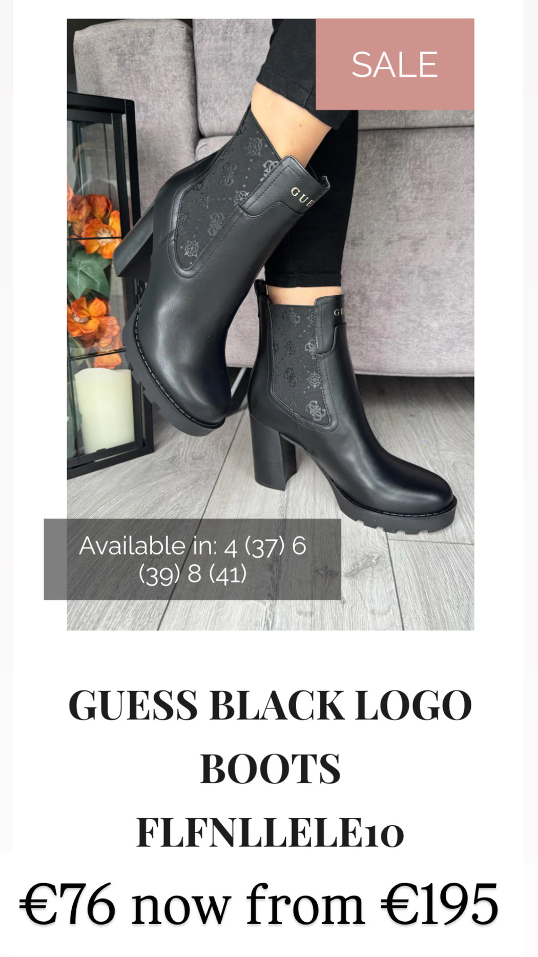 Guess Black Logo Boots FLFNLLELE10