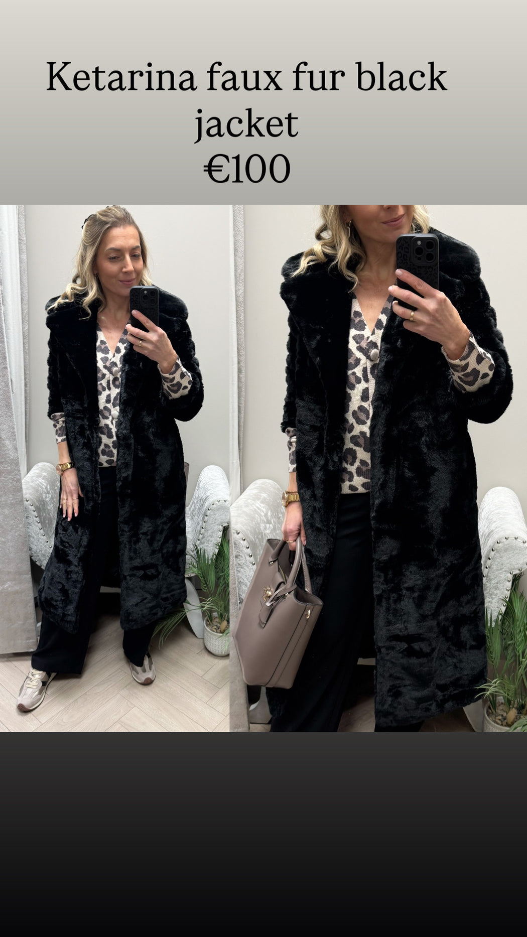 Ketarina faux fur black jacket