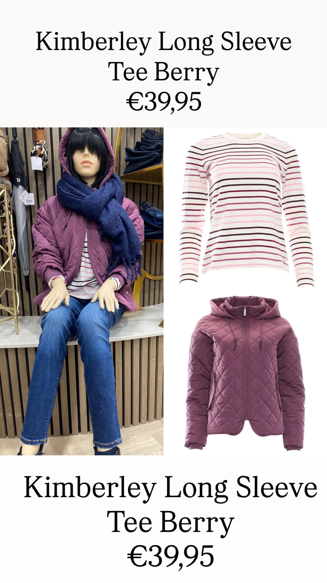 Kimberley Long Sleeve Tee Berry