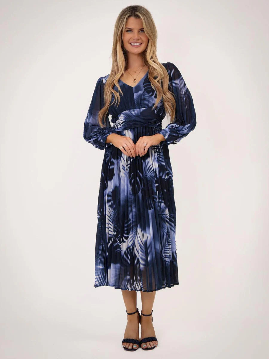 HANNAH DRESS IN NAVY PRINT