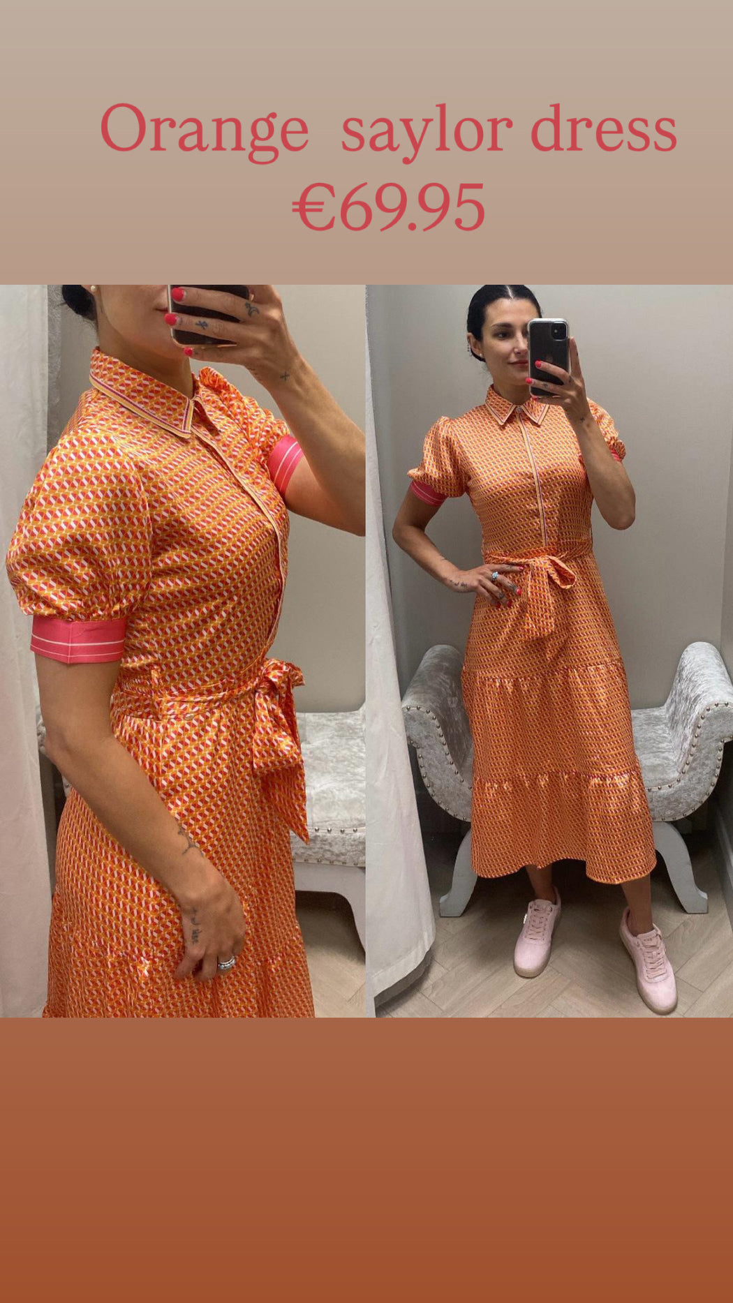 Orange  saylor dress