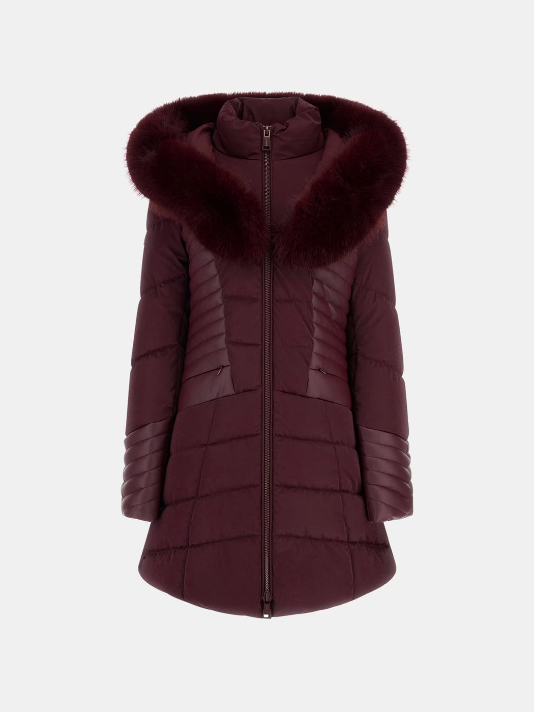 guess wine oxana hooded puffer jacket