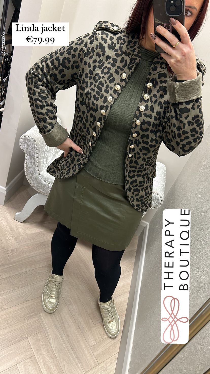 Linda khaki leopard jacket