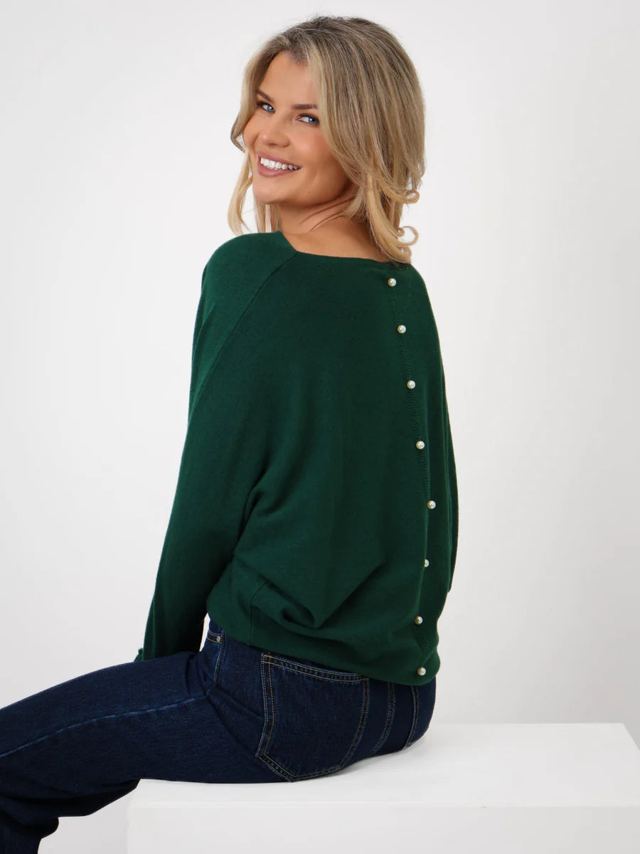 Elba pearl dark green knit