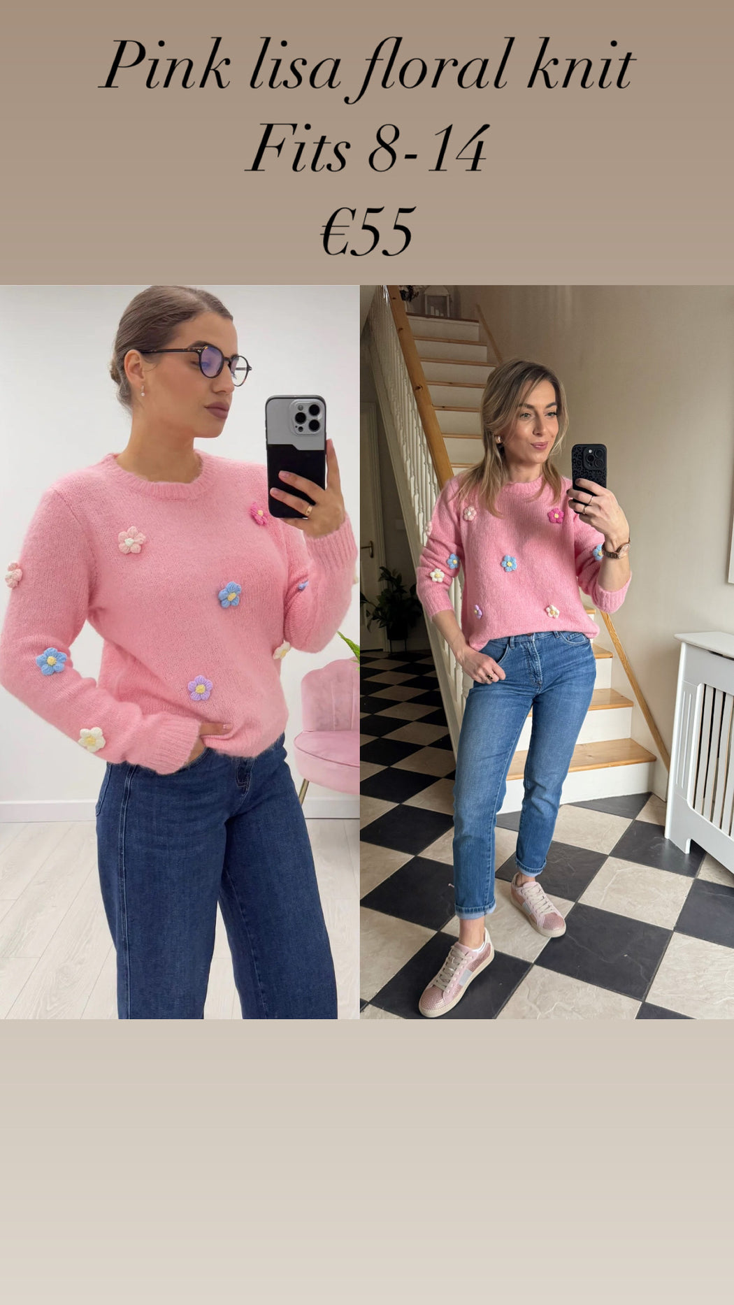 Pink lisa floral knit