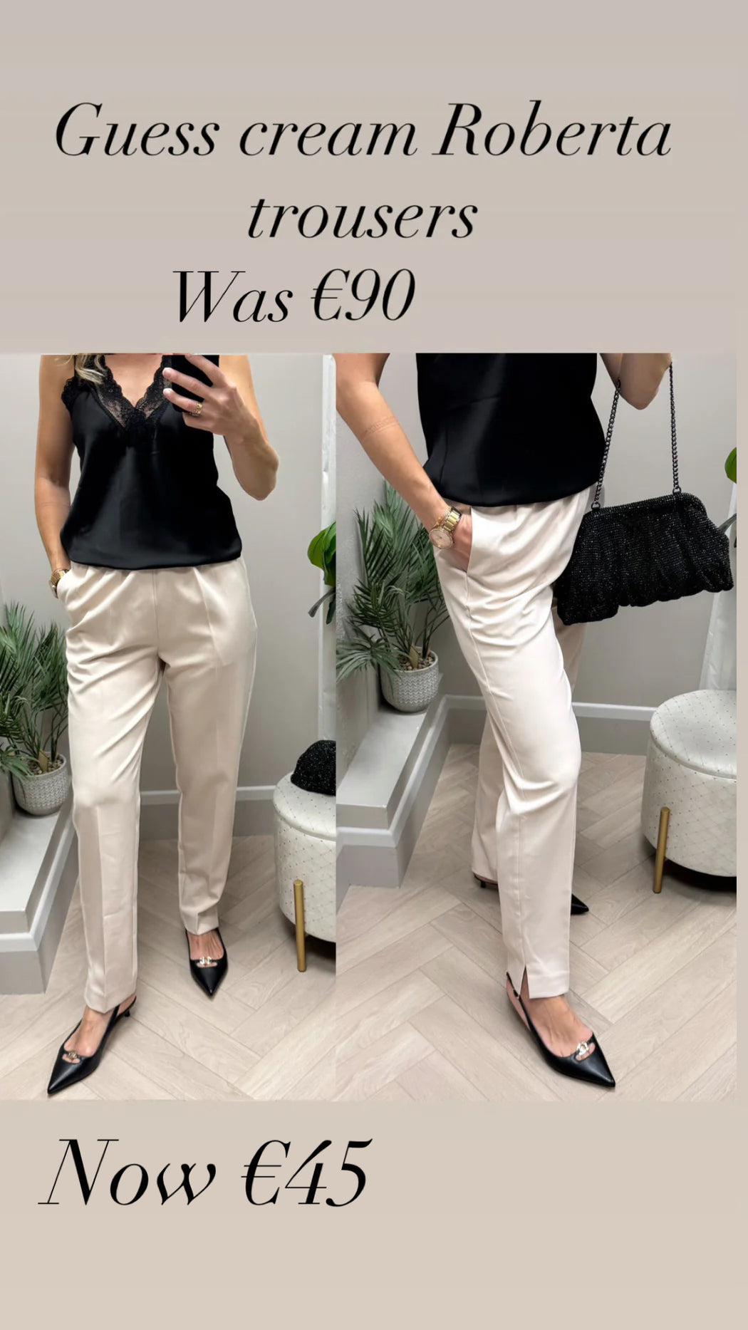 Guess cream Roberta trousers