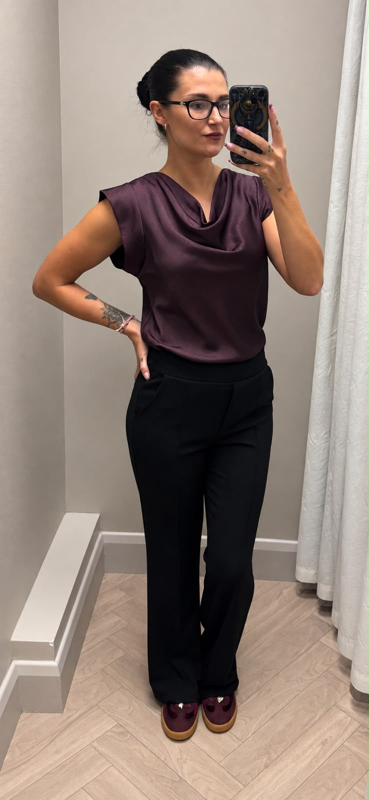 Mulberry Suzie cowl neck top