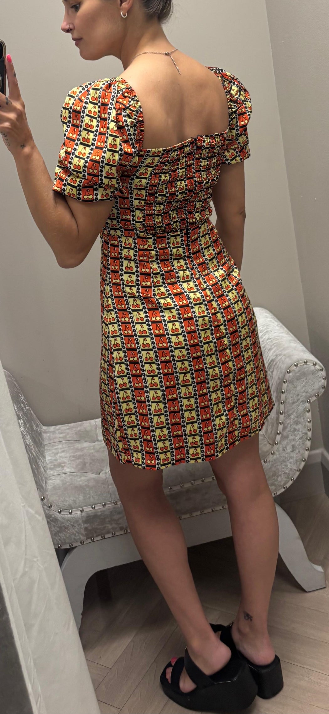 Ck6519 geo cherry dress