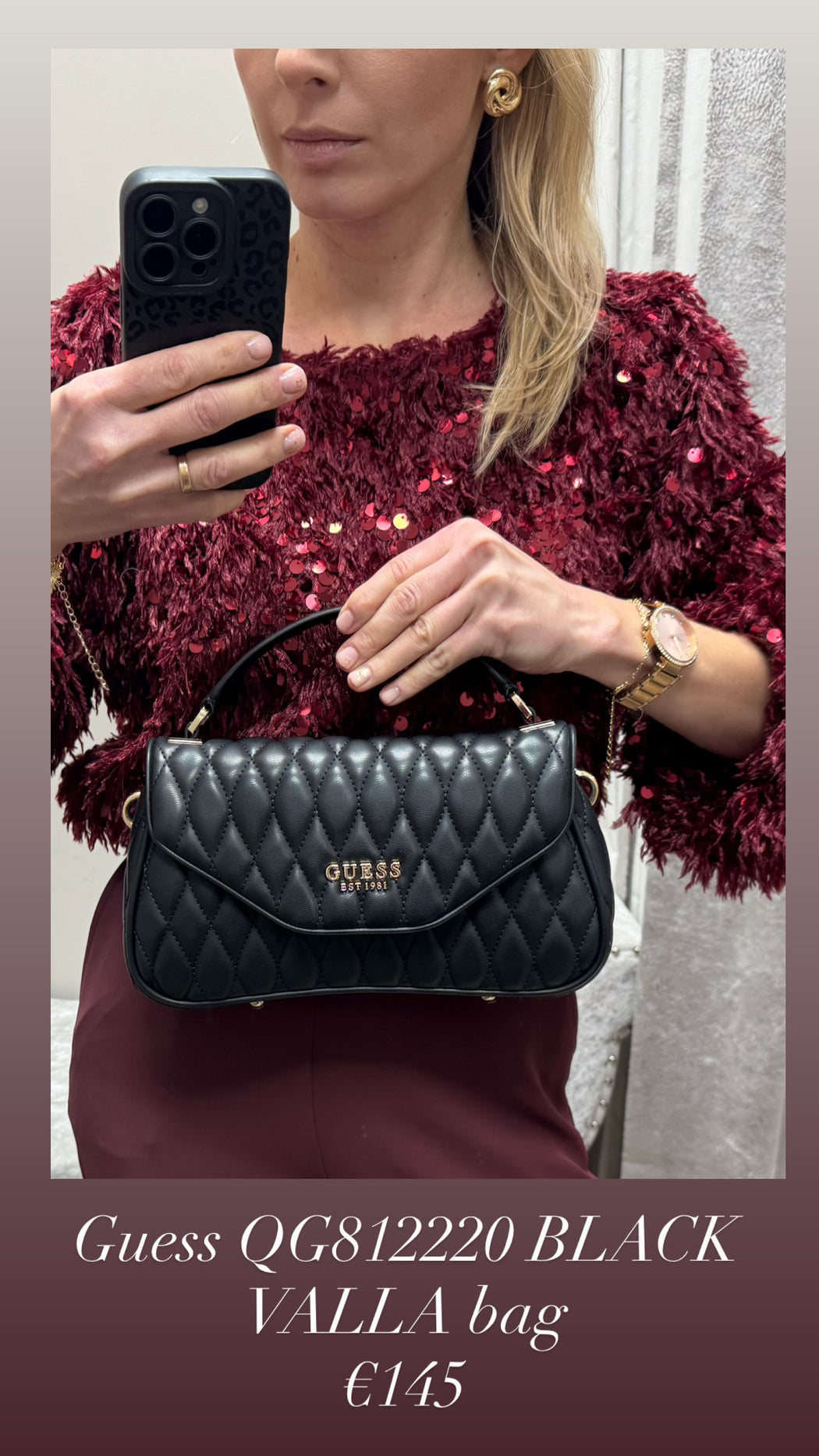 Guess QG812220 BLACK VALLA bag