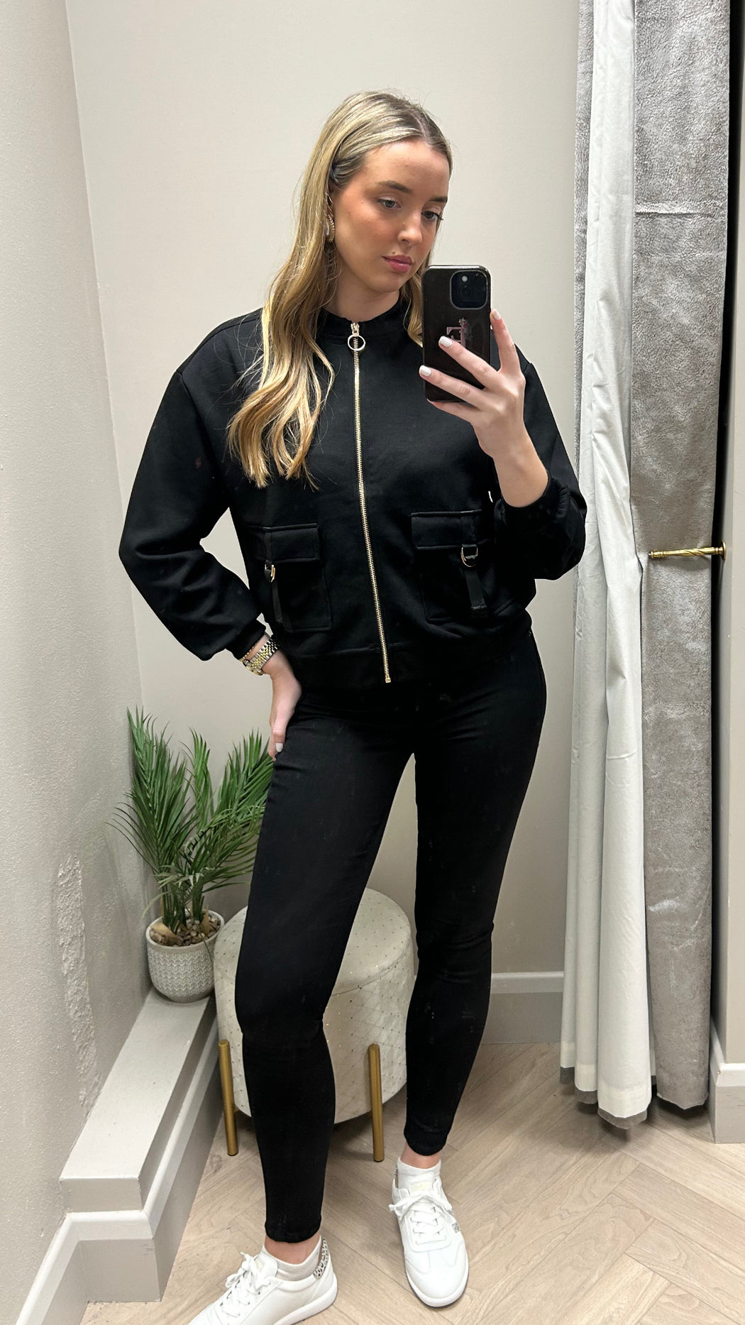 Kirian black bomber jacket