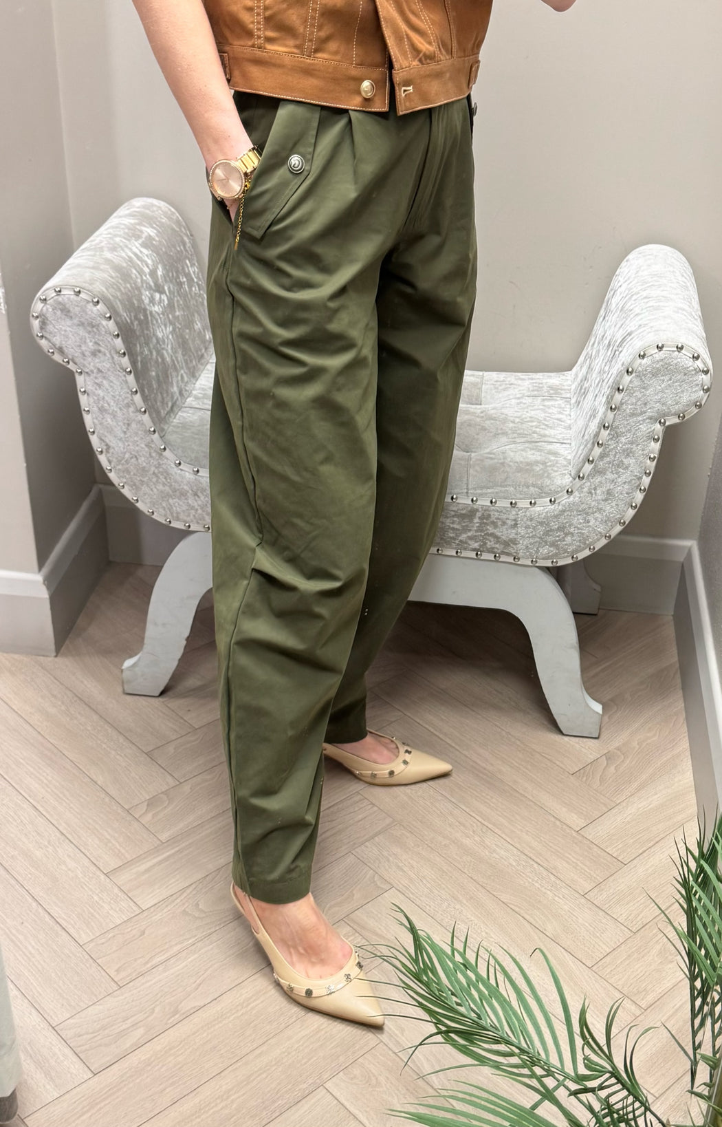 Guess khaki trousers w6rb08wj692-G8F6