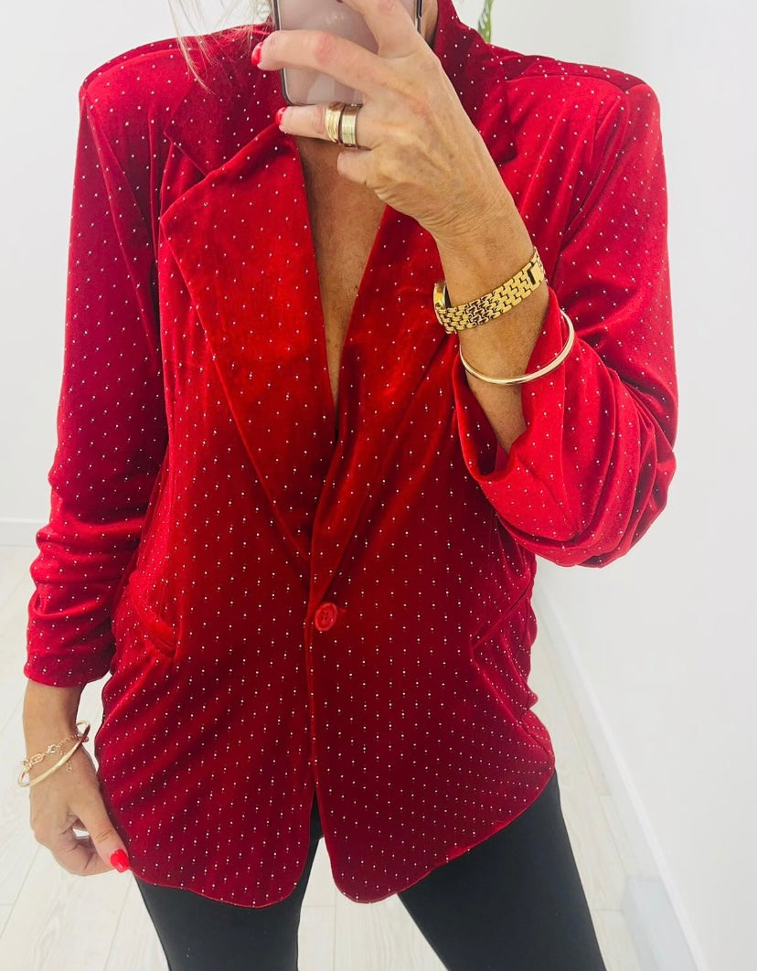 Velvet red ellie blazer