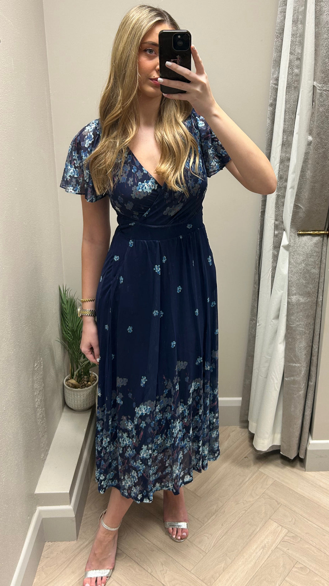 JOLIE MOI NAVY BLUE FLORAL DRESS