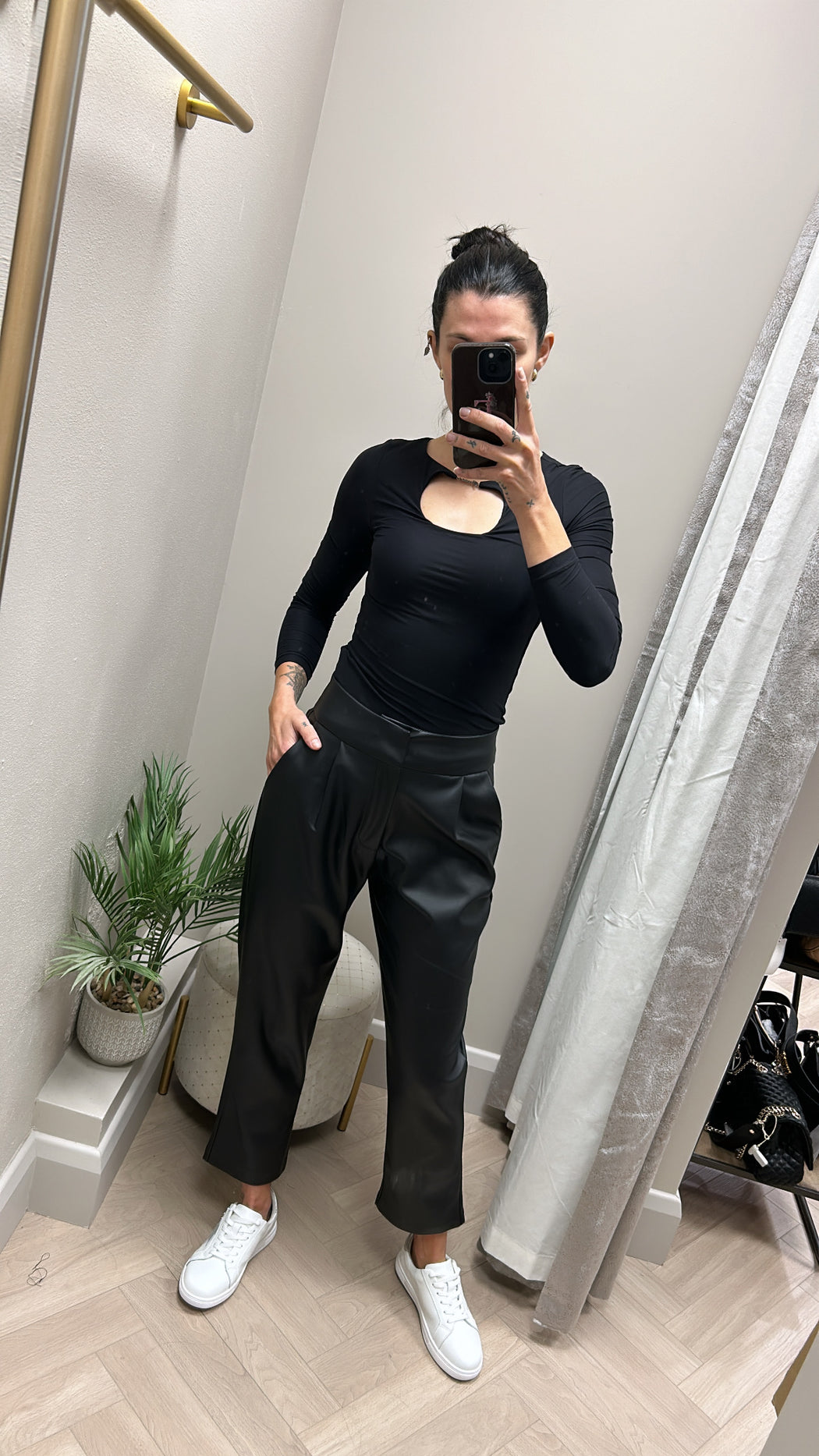 Marcy faux leather trousers